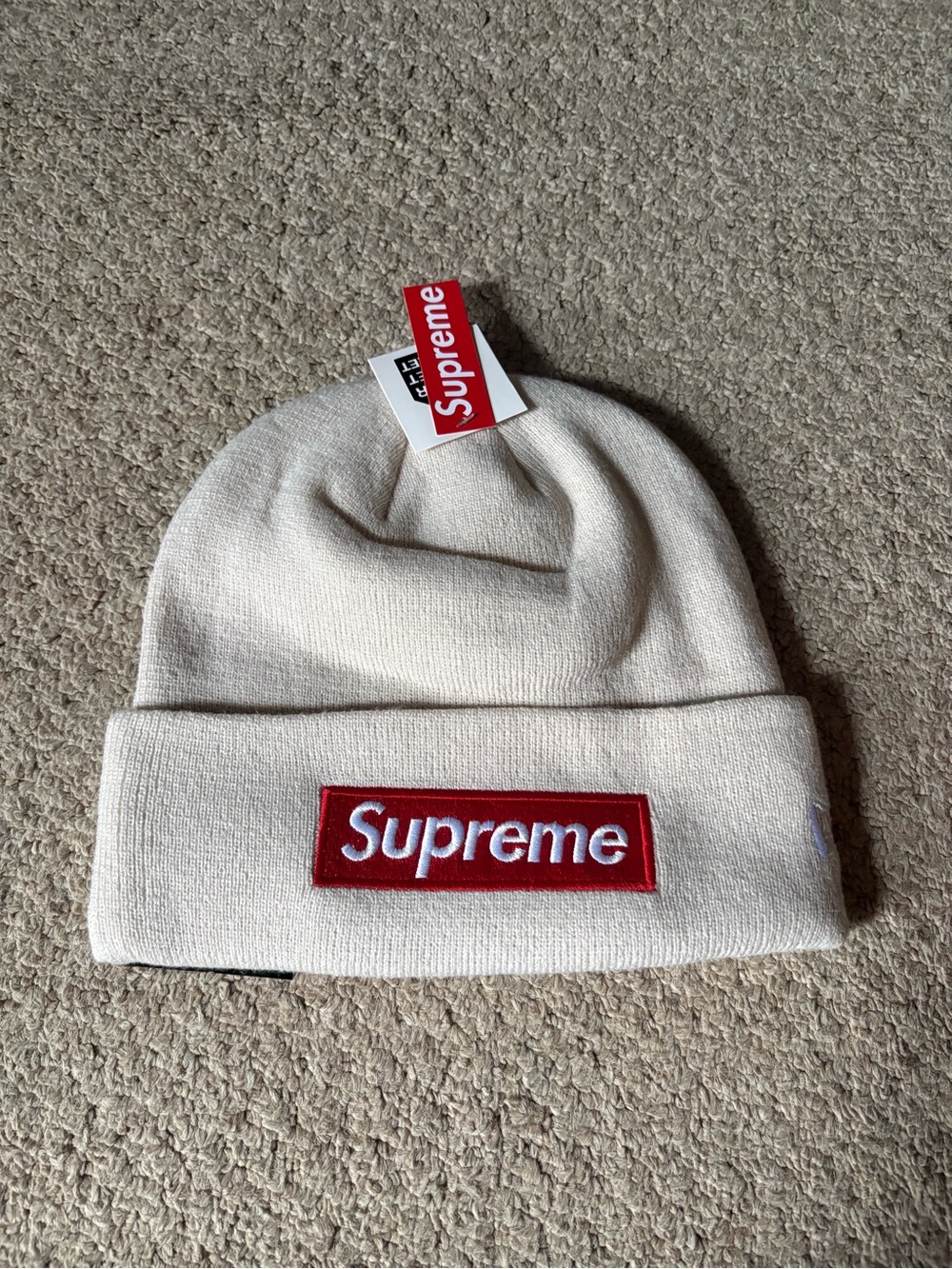 Cream Box Logo Beanie